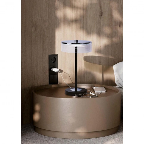 8203/1TL LEDIO LN25 393 серебро/черный/прозрачный, металл/акрил Настольная лампа LED 7W 400К 220V SA фото 3