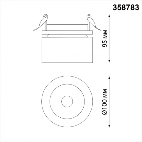 358783 SPOT NT21 458 черный Светильник встраиваемый светодиодный IP20 LED 25W 4000K 2200Лм 100-265V  фото 1
