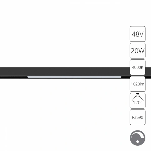 Магнитный трековый светильник Arte Lamp LINEA 0.1-10V A4683PL-1BK фото 1