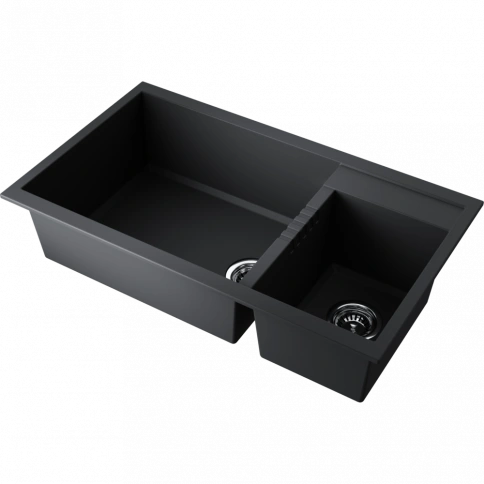 Мойка Tedori 86-2-LB-BL Tetogranit/черный фото 1