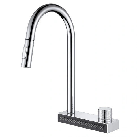 Смеситель ABBER Wasser Kreis AF8114 для кухни с выдвижной лейкой, хром фото 1