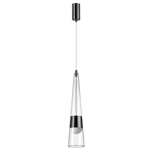 5044/12L L-VISION ODL24 435 глянц.темн.хром/прозрачный/металл/стекло Подвес LED 12W 3000K 1334Лм LUM фото 2