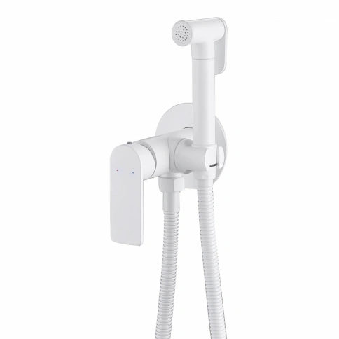 Смеситель ABBER Weiss Insel AF8025W с гигиеническим душем, белый фото 1