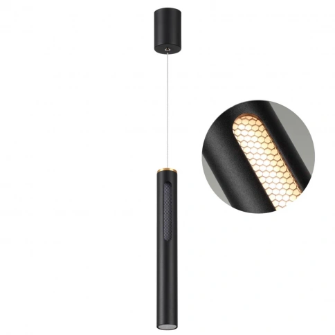 6643/7L HIGHTECH ODL24 301 черный/золото/металл/акрил Подвесной светильник IP20 LED 9W 3000K 220V MA фото 2