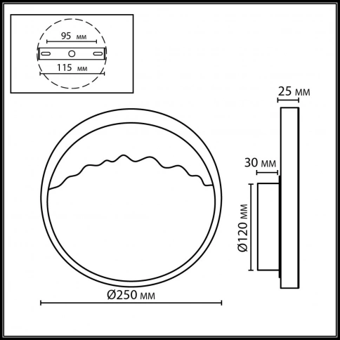 7068/9WL ECODESIGN ODL26 Настенный светильник  темно-зеленый/мрамор/металл IP20 LED 9W 240Лм 3000K 2 фото 2