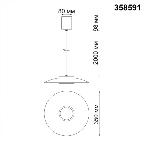 358591 OVER NT21 386 черный/золото Светильник накладной светодиодный, провод 2м IP20 LED 4000K 18W 2 фото 1
