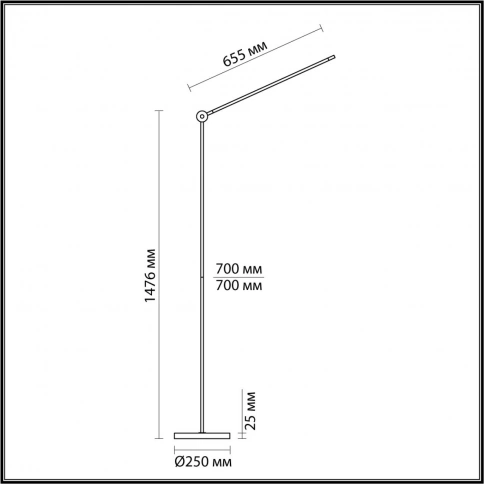 7101/15FL HIGHTECH ODL25 249 Напольный светильник поворотн на 350° акрил/металл IP20 LED 3000K 220-2 фото 1