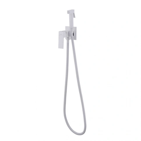 Смеситель ABBER Daheim AF8226W с гигиеническим душем,белый матовый фото 2