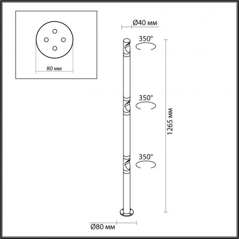 7021/9FL NATURE ODL25 711 Уличный светильник поворотный на 350° IP65 LED 9W 3000K 60° AC110-240V BAM фото 1