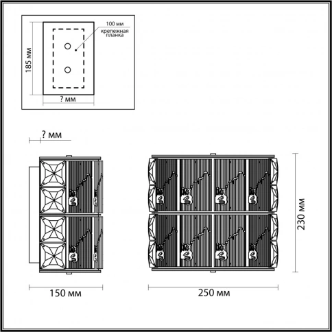 5070/2W HALL ODL24 619 золото/прозрачный/матовый/металл/хрусталь/стекло Бра E14 2*40W FIESTA фото 1