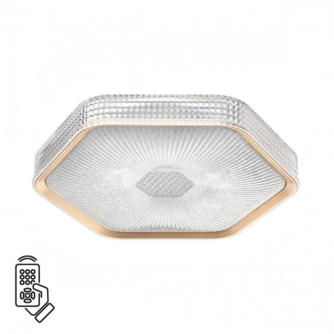 7746/48L PIKO LED SN Светильник металл/пластик/прозрачный/золотистый LED 48Вт 3000-4000-6000K 425х38 фото 1