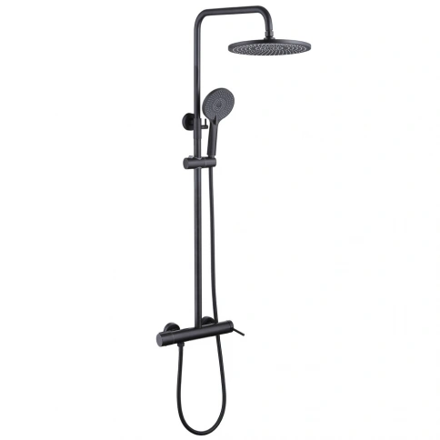 Душевая стойка ABBER Emotion AF8816B с изливом, черная матовая фото 1