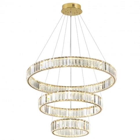5015/88L L-VISION ODL23 607 золотой/прозрачный металл/хрусталь Люстра LED 88W 4000K 8800Лм VEKIA фото 3