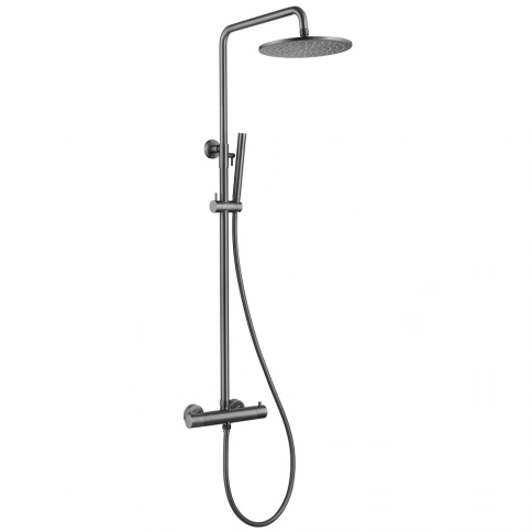 Душевая стойка ABBER Wasser Kreis AF8160NGL с термостатом без излива, никель фото 1