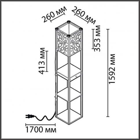 8092/1F COMFI LN25 361 черный/белый, дерево/текстиль Торшер Е27 1*60W 220V PRACTIC фото 2