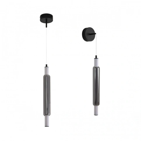 6556/15WCL LEDIO LN26 черный/дымчатый, металл/акрил/стекло Бра/подвес LED 15W 4000К 220V TRENDY фото 2