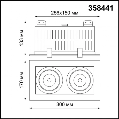 358441 SPOT NT20 481 бел/черн Встраиваемый карданный светильник IP20 LED 4000К 2*24W 100-265V GESSO фото 1
