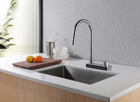 Смеситель ABBER Wasser Kreis AF8114 для кухни с выдвижной лейкой, хром фото 2
