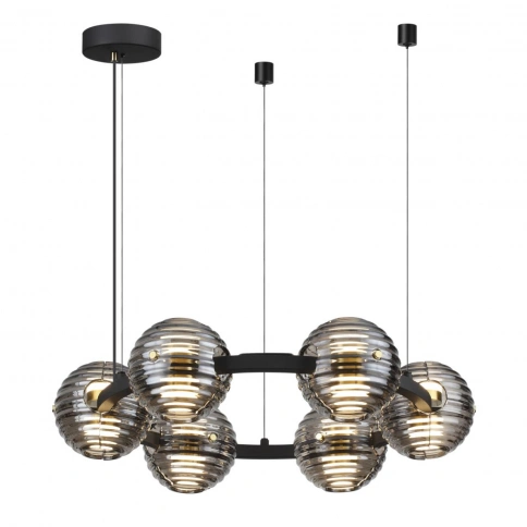 5041/60L L-VISION ODL24 545 черн./золото/дымчатый/металл/стеко Люстра LED 60W 4000К 1526Лм TRONI фото 1