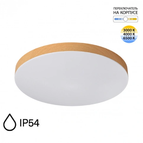 7761/50L MITRA LED SN 107 Светильник пластик/белый/под дерево LED 50Вт 3000-6500K D500 IP54 CCT GAMM фото 2