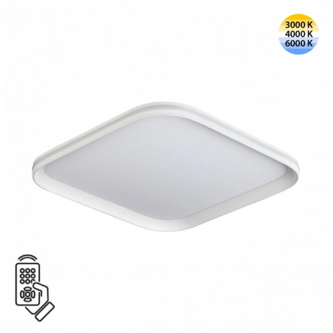 7750/72L MITRA LED SN 102 Светильник металл/PMMA/белый LED 72Вт 3000-6000К 396х396 IP20 пульт ДУ BET фото 1