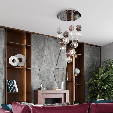 4980/1A PENDANT ODL22 469 хром/дымчатый/стекло Подвес G9 1*40W TWIXY фото 2