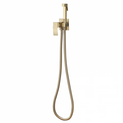 Смеситель ABBER Wasserfall AF8625G с гигиеническим душем, золото матовое фото 2