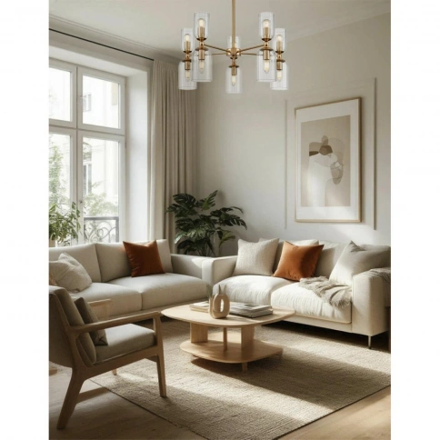 6586/10 MODERNI LN25 89 золото/прозрачный, металл/стекло Люстра подвесная E14 10*40W 220V KASSIA фото 3