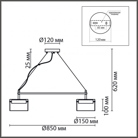 8232/8Y COMFI LN25 193 черный/прозрачный, металл/стекло Светильник подвесной LED GX70 8*10W 220V NAT фото 1