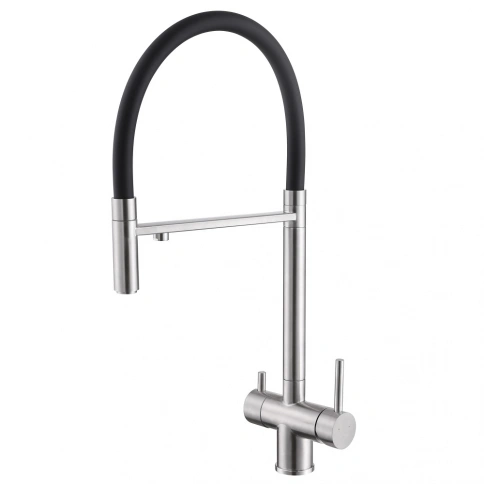 Смеситель ABBER Wasser Kreis AF81141SP для кухни с подключением фильтра и выдвижной лейкой, сатин фото 1