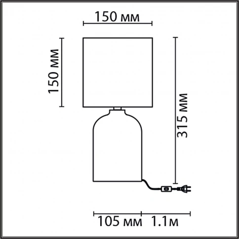 8222/1T MODERNI LN25 385 зеленый, керамика/текстиль Настольная лампа Е27 1*60W 220V NIANA фото 1
