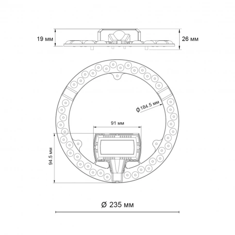 357752 VAX NT23 Модуль LED 30Вт без ДУ (NEW) 4000K D235 IP20 фото 2