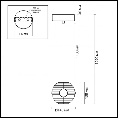 5041/12L L-VISION ODL24 543 черн./золото/дымчатый/металл/стеко Подвес LED 12W 4000К 1526Лм TRONI фото 1