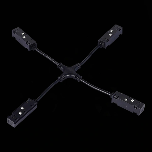 ST006.469.00 Коннектор питания X-образный для магнитного шинопровода ST-Luce Черный фото 1