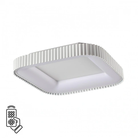 7767/56L AVRA LED SN 039 Светильник металл/белый LED 56Вт+14Вт 3000-6000K 500х500 IP43 пульт ДУ+подс фото 1