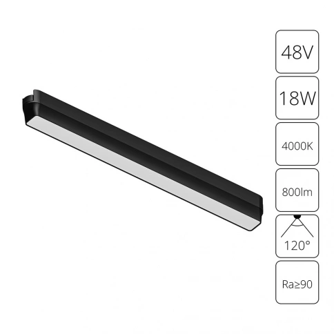 Магнитный трековый светильник Arte Lamp RAPID A6168PL-1BK фото 1