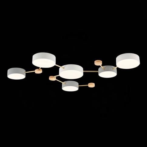 SLE600102-06 Светильник потолочный Золотистый, Светлое дерево/Белый, Серый LED 6*15W 4000K фото 1