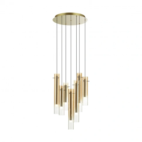 5061/32LB PENDANT ODL24 455 золотой/янтарный/металл/стекло Люстра каскадная LED 7*4W 3000K SHINY фото 1