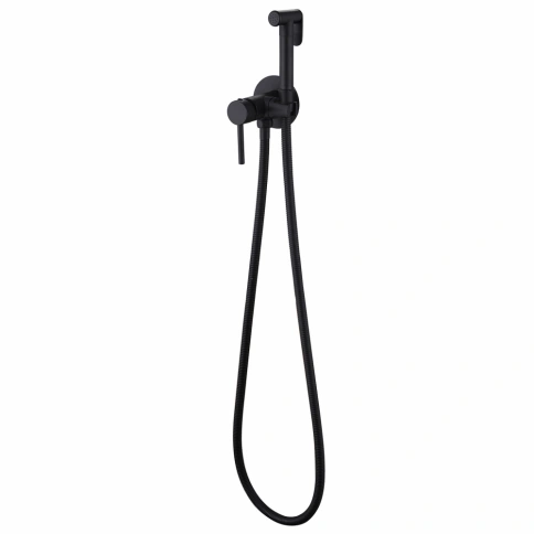 Смеситель ABBER Wasser Kreis AF8125B с гигиеническим душем, черный матовый фото 2