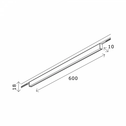 ST665.446.16 Магнитный трековый светильник Черный LED 1*16W 4000K 720Lm Ra>80 36° IP20 L600xW10xH18 фото 1