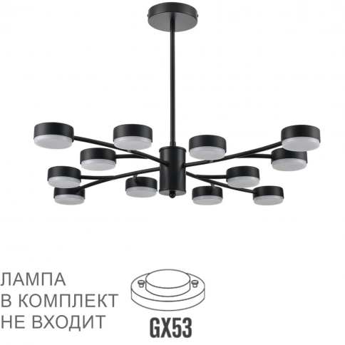 8117/12 COMFI LN25 195 черный, металл Люстра LED GX53 12*7W 220V TORINA фото 2